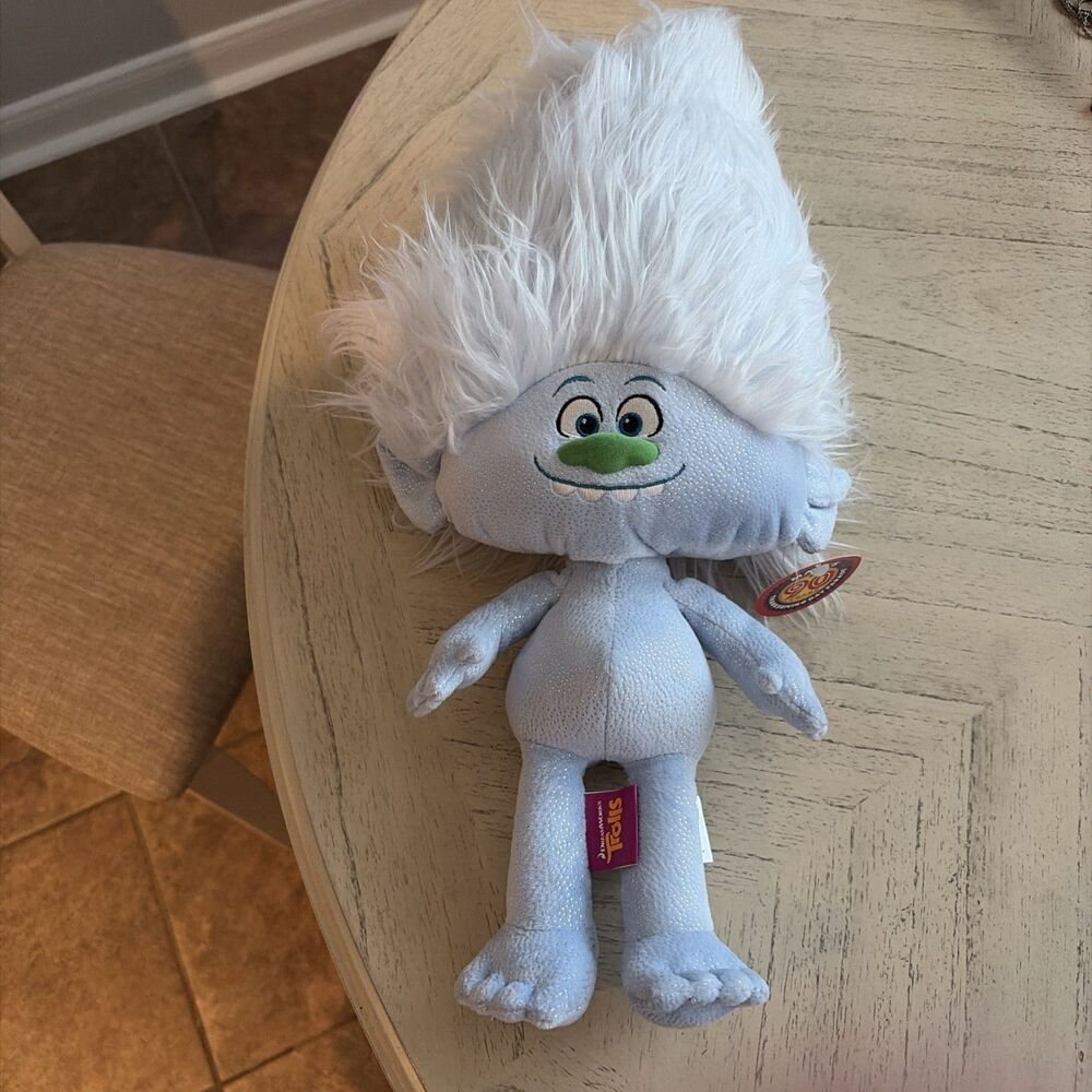 NWT Dreamwork Trolls Guy Diamond Plushy Macy's Exclusive SOFT HAIR GLITTER BODY